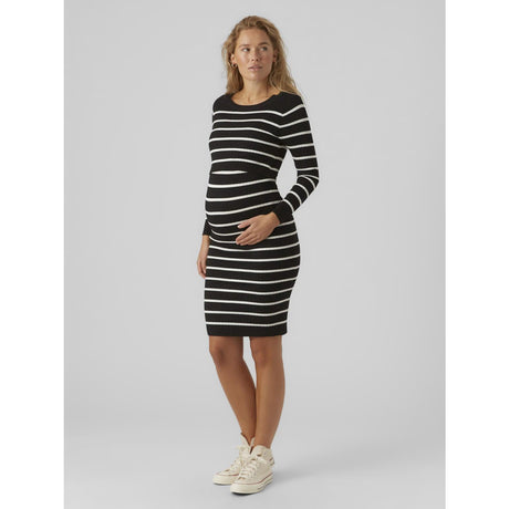 Mama;licious Black Snow White Mlnewsiv June Ls Uk Strik Kjole 2F A Noos