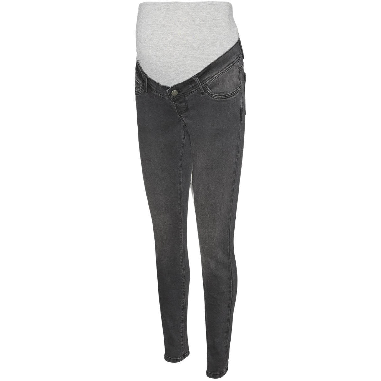 Mama;licious Dark Grey Denim Mlmila Slim Dg Jeans Noos