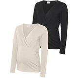 Mama;licious Birch Black Mlkerrie Tess Ls Jrs Top 2-P Noos