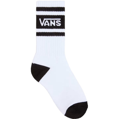 VANS White/Black Drop V Logo Crew Strømper