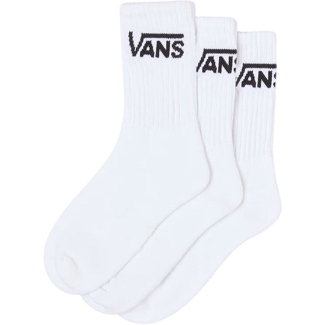 VANS White Classic Crew Strømper 3-Pak