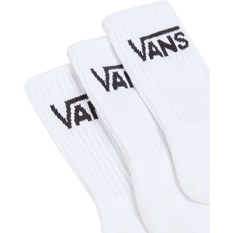 VANS White Classic Crew Strømper 3-Pak