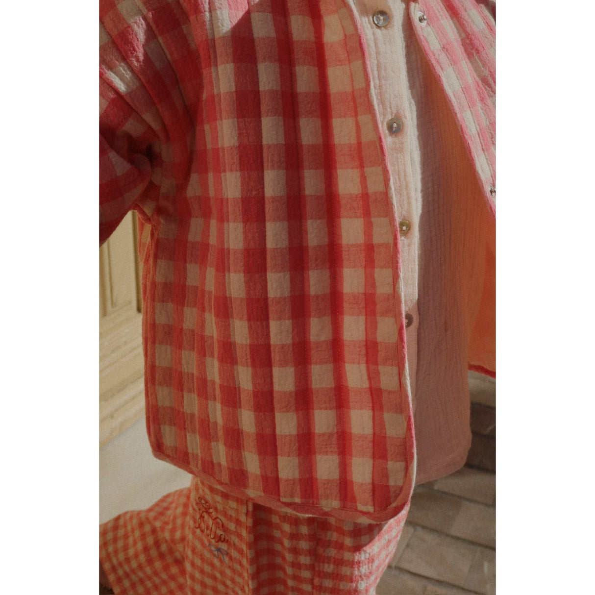 Konges Sløjd Peach Blossom Check RHW X KS Bella Bukser GOTS