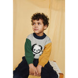 LIEWOOD Panda / Mist / Classic Navy Multi Mix Orlane Embroidery Strik Jumper
