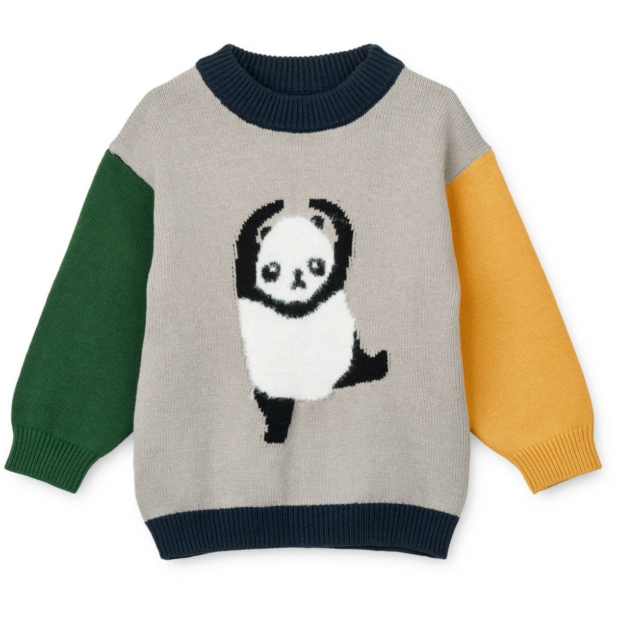 LIEWOOD Panda / Mist / Classic Navy Multi Mix Orlane Embroidery Strik Jumper
