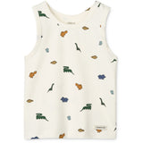 LIEWOOD Mini Dinosaurs Creme / Stripe Mix Faris Printed Tank Top 2-Pak
