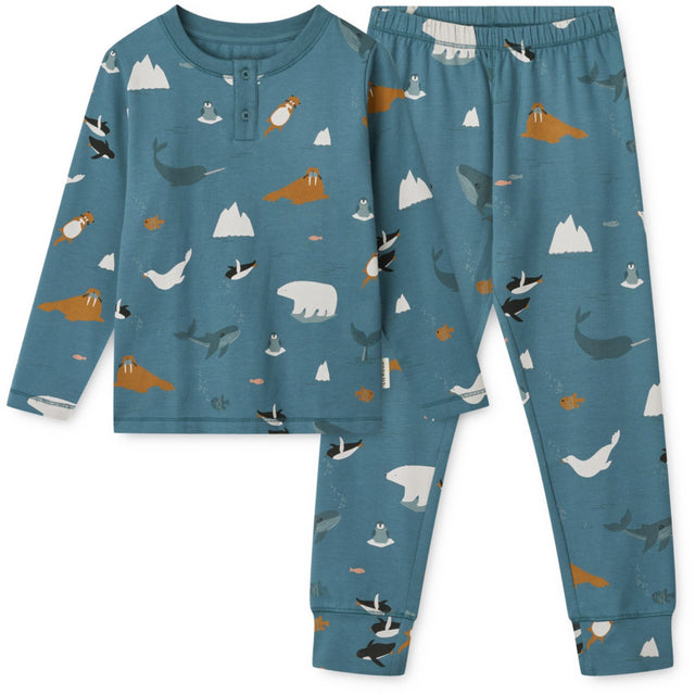LIEWOOD Arctic Sea / Ocean View Wilhelm Printed Pyjamas Sæt