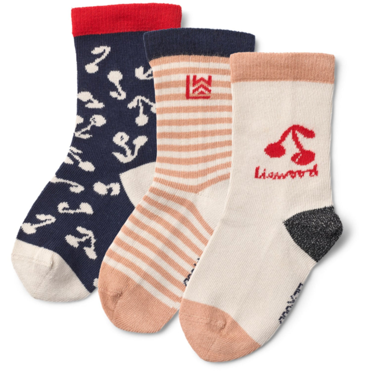 LIEWOOD Cherry Blossom / Classic Navy Silas Strømper 3-Pak
