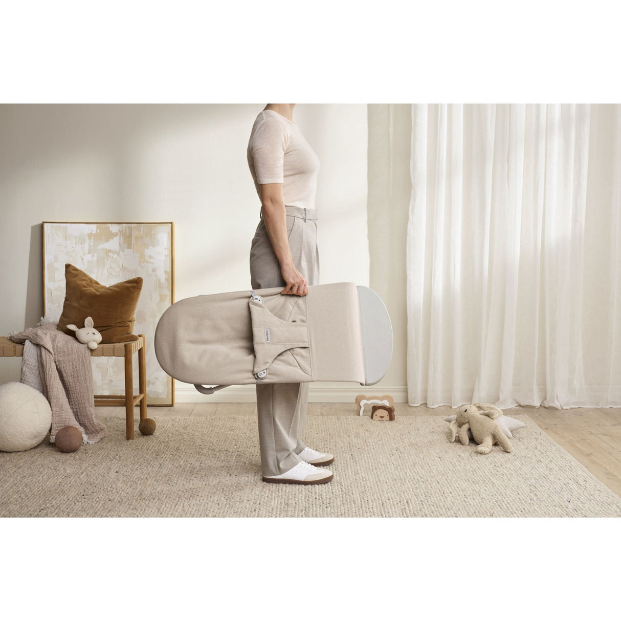 BabyBjörn Light Beige Skråstol Bliss - Vævet Mélange