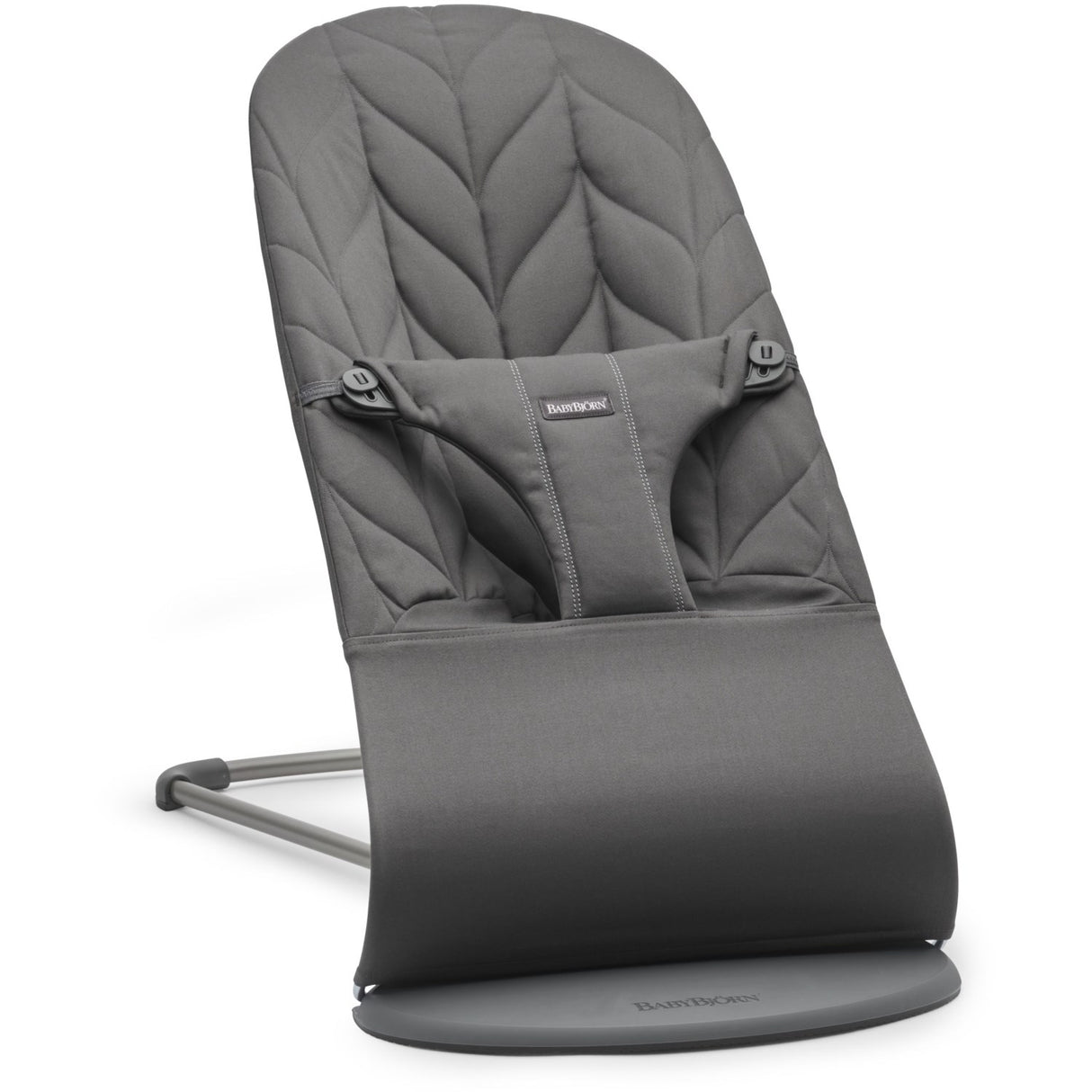 BabyBjörn Anthracite Grey Skråstol Bliss - Vævet, Blomsterbladsquilt