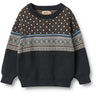 Wheat Navy Jaquard Pullover Julius