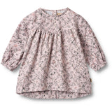 Wheat Lilac Checked Flowers Kjole L/S Fenja