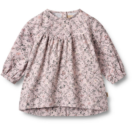 Wheat Lilac Checked Flowers Kjole L/S Fenja