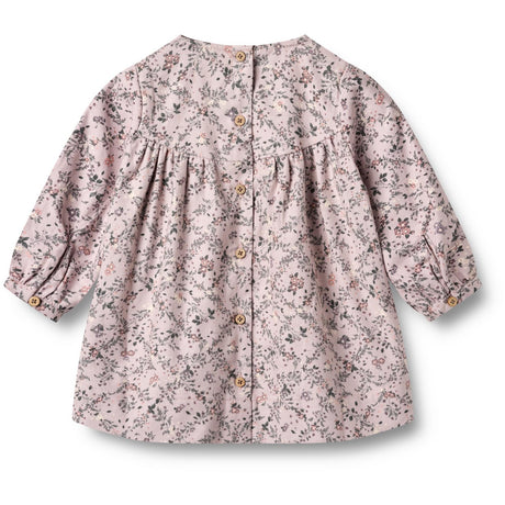 Wheat Lilac Checked Flowers Kjole L/S Fenja