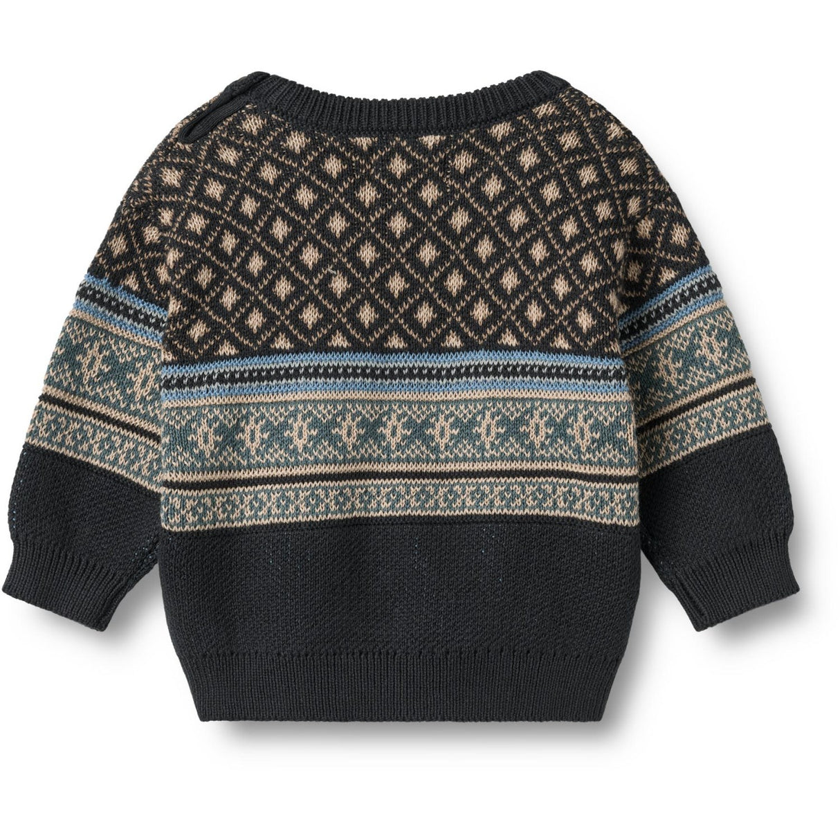 Wheat Navy Jaquard Pullover Julius