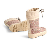 Wheat Rose Dust Flowers Gummistøvler Thermo Print