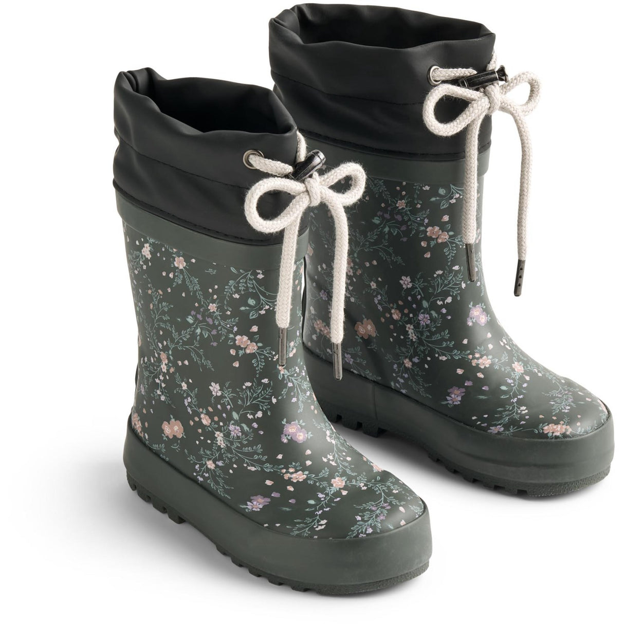 Wheat Forest Lake Checked Flowers Gummistøvler Thermo Print