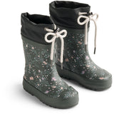 Wheat Forest Lake Checked Flowers Gummistøvler Thermo Print