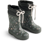 Wheat Forest Lake Checked Flowers Gummistøvler Thermo Print