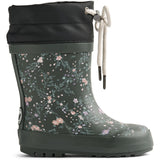 Wheat Forest Lake Checked Flowers Gummistøvler Thermo Print