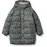 Wheat Forest Lake Checked Flowers Puffer Frakke Yrsa