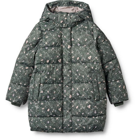 Wheat Forest Lake Checked Flowers Puffer Frakke Yrsa