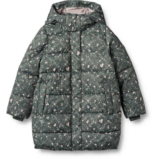 Wheat Forest Lake Checked Flowers Puffer Frakke Yrsa