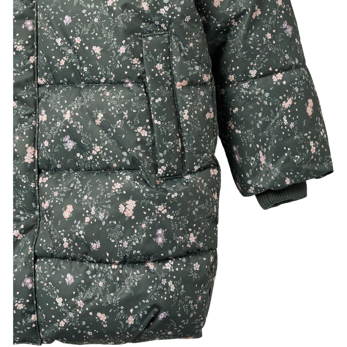 Wheat Forest Lake Checked Flowers Puffer Frakke Yrsa