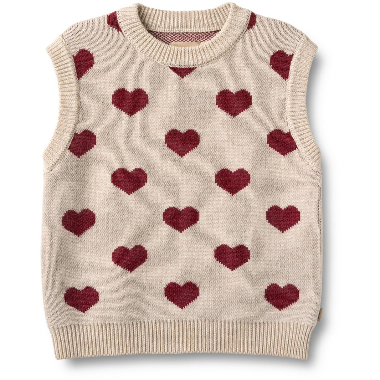 Wheat Offwhite Melange Jacquard Vest Gaby