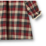 Wheat Red Blue Check Kjole L/S Lace Bella