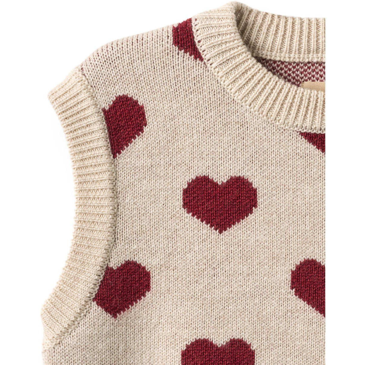 Wheat Offwhite Melange Jacquard Vest Gaby