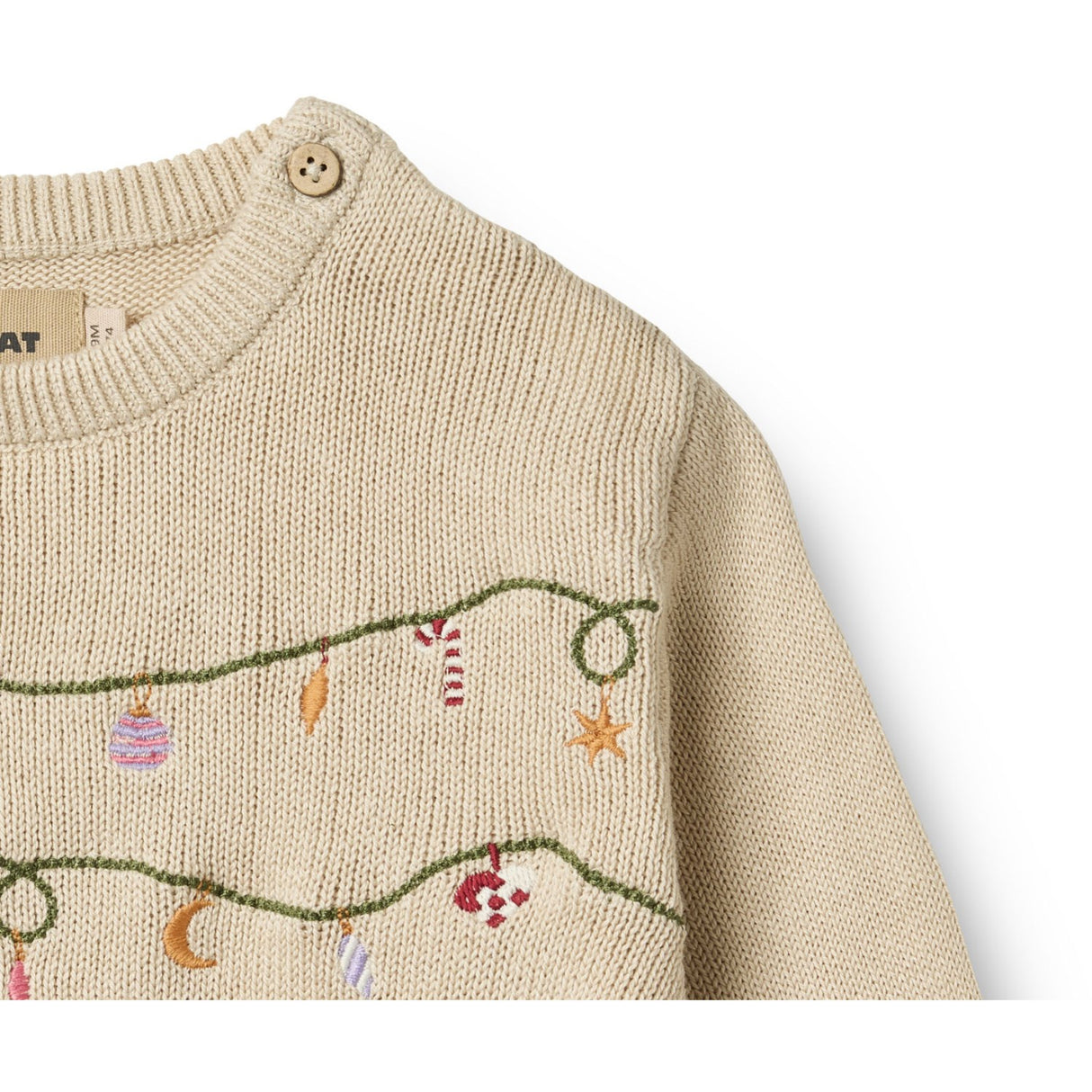 Wheat Offwhite Strik Pullover Embr. Lisa