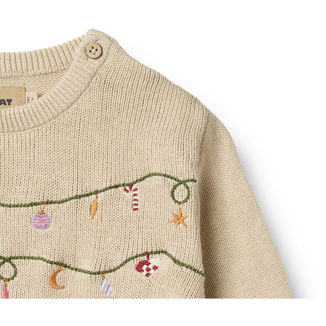 Wheat Offwhite Strik Pullover Embr. Lisa