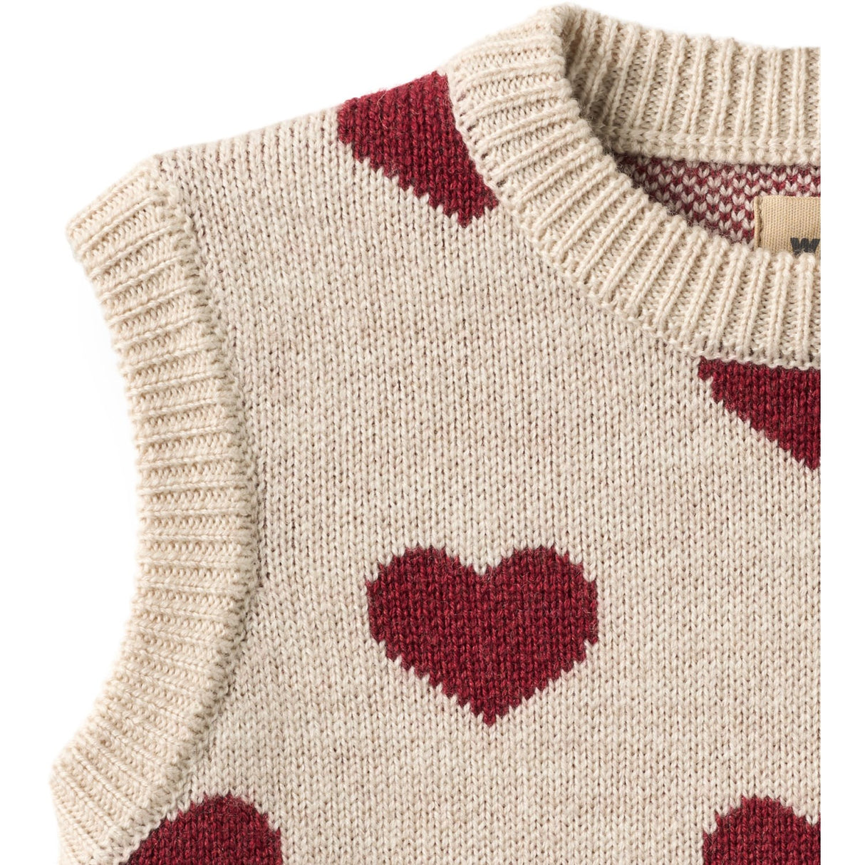 Wheat Offwhite Melange Jacquard Vest Gaby