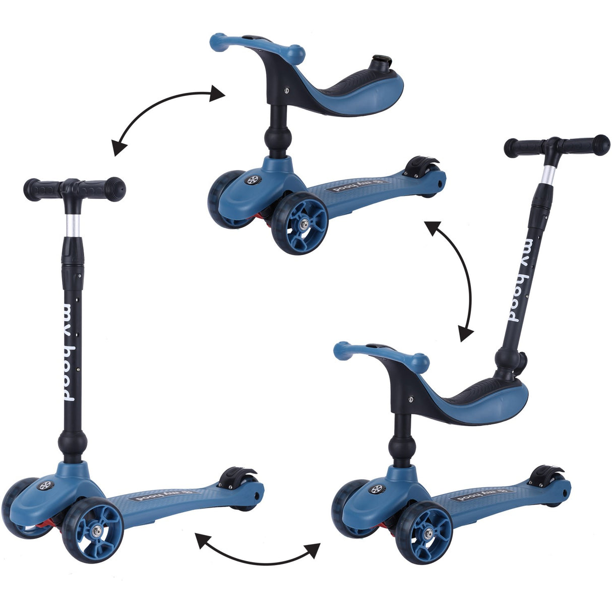 My Hood Dark Blue Kick'N'Ride Løbehjul