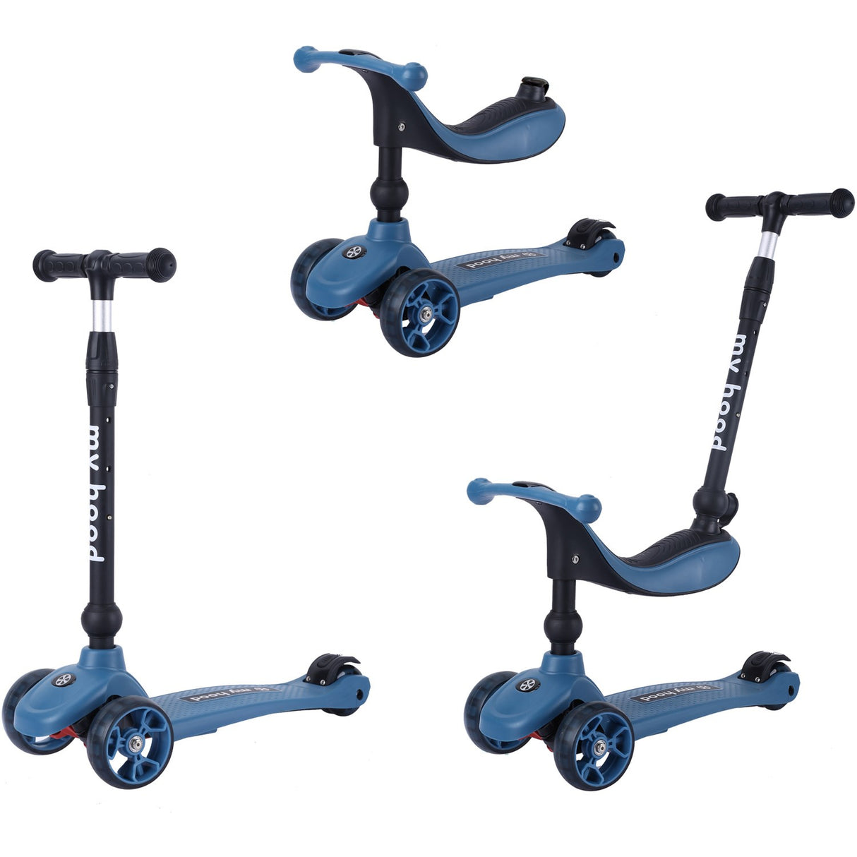 My Hood Dark Blue Kick'N'Ride Løbehjul