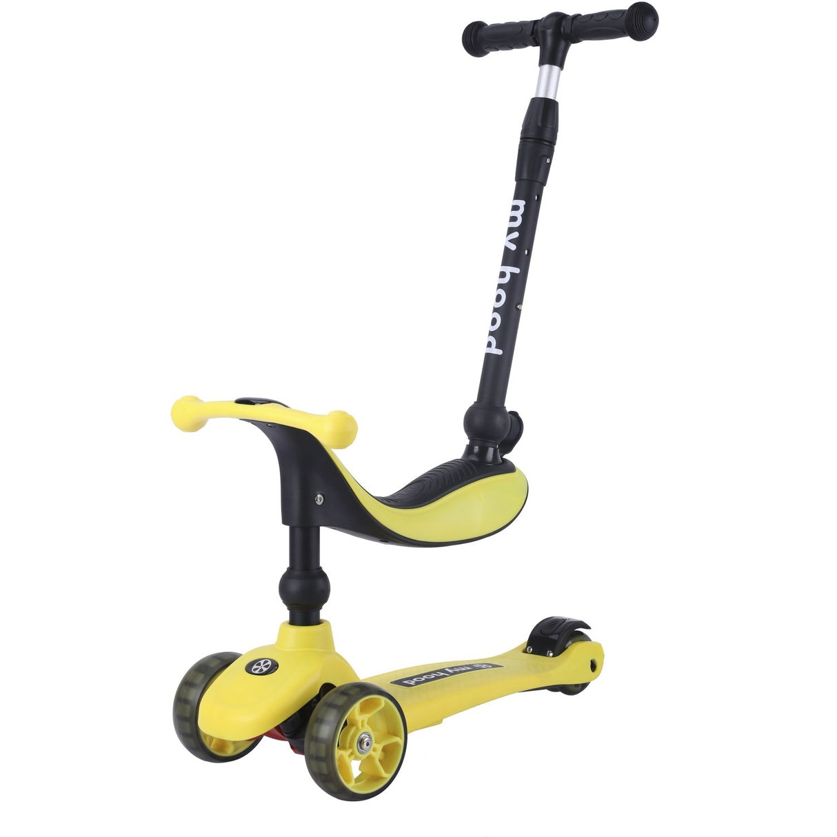 My Hood Yellow Kick'N'Ride Løbehjul