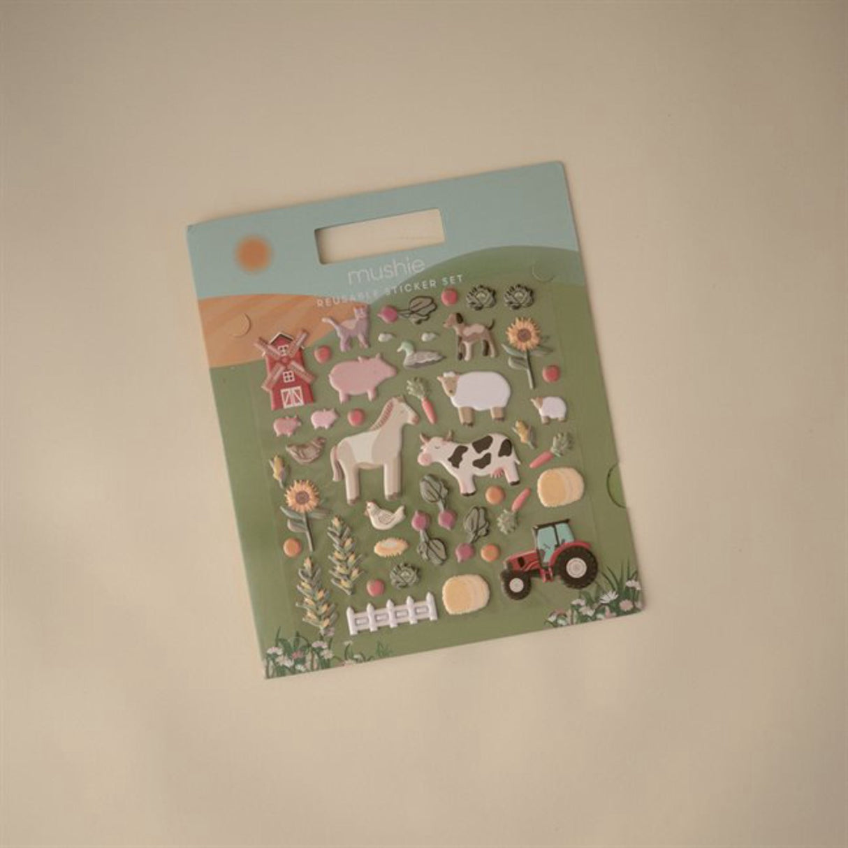 Mushie Farm Reusable Klistermærke Sæt