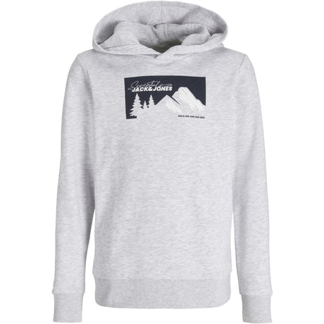 Jack & Jones Junior White Melange Jjsun Sweat Hætte Jnr