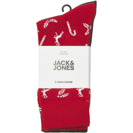 Jack & Jones Junior True Red Jaccane Strømper 3 Pak Jnr