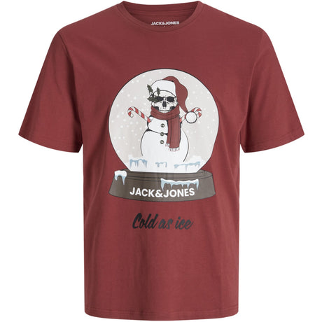 Jack & Jones Junior Brick Red Jjnoel Xmas Tee Ss Crew Neck Jnr