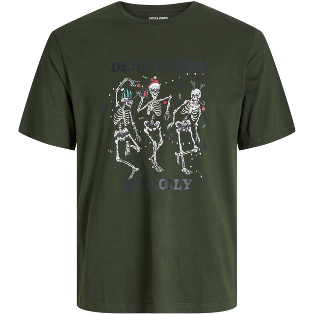 Jack & Jones Junior Kombu Green Jjnoel Xmas Tee Ss Crew Neck Jnr