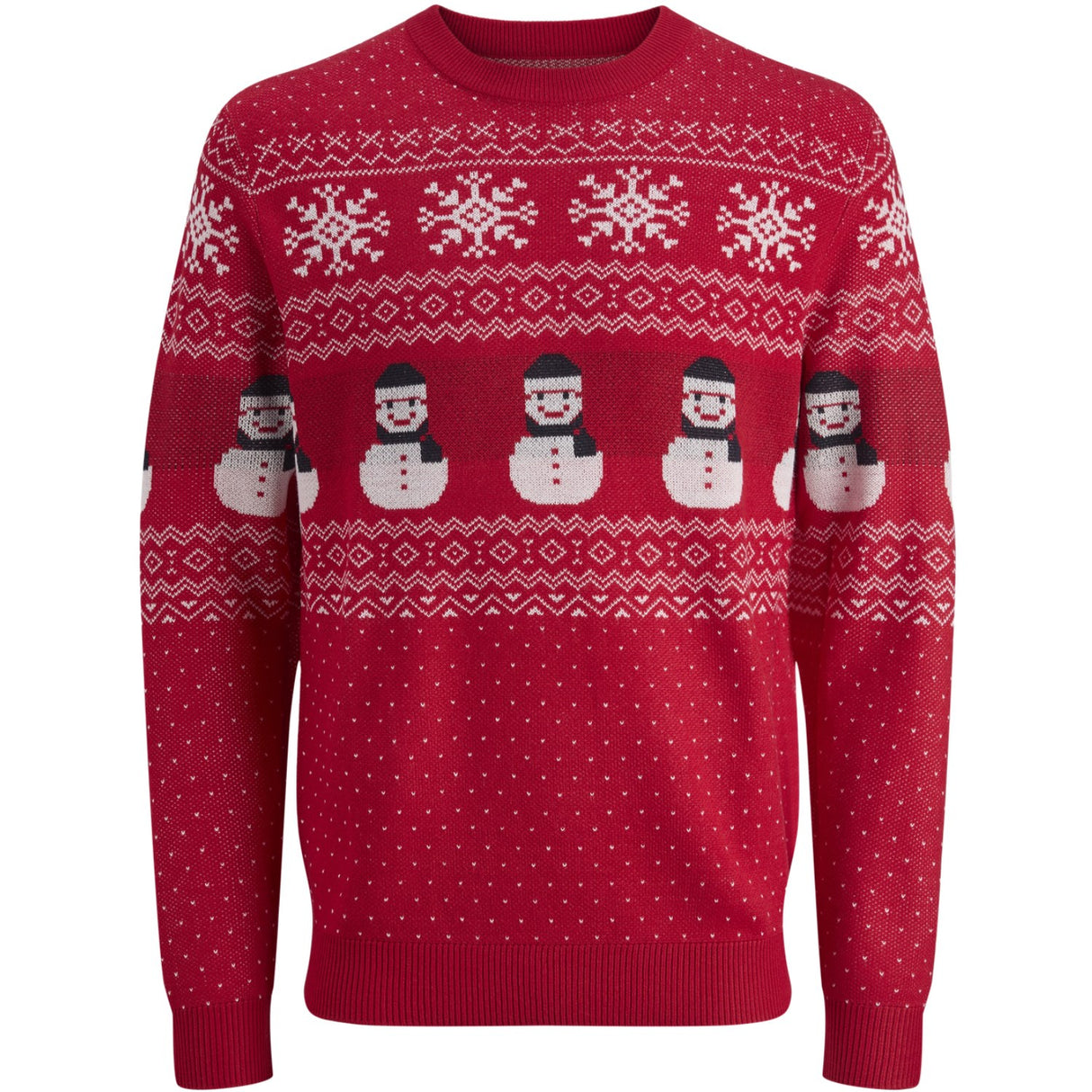 Jack & Jones Junior True Red Jjxmas Andrew Strik Crew Neck Jnr