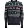 Jack & Jones Junior Sky Captain W. Holly Green Jjxmas Andrew Strik Crew Neck Jnr