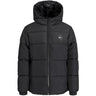 Jack & Jones Junior Black White Logo Jjmaze Logo Puffer Hætte Jnr
