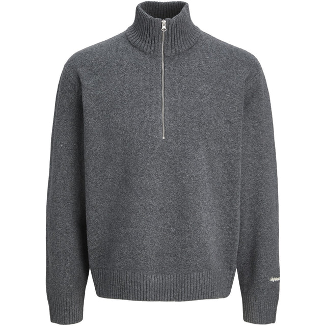 Jack & Jones Junior Dark Grey Melange Jornorrebro Strik Half Zip Jnr