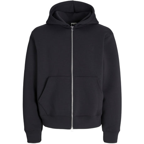 Jack & Jones Junior Black Jcocover Scuba Sweat Zip Hætte Jnr