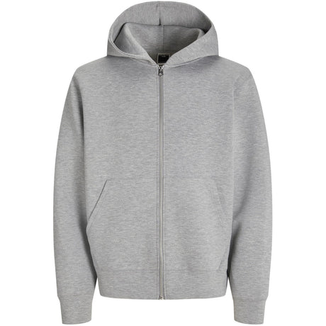 Jack & Jones Junior White Melange Jcocover Scuba Sweat Zip Hætte Jnr