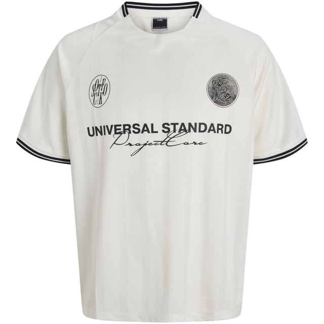 Jack & Jones Junior Cloud Dancer Jcocover Retro Football Tee Ss Jnr