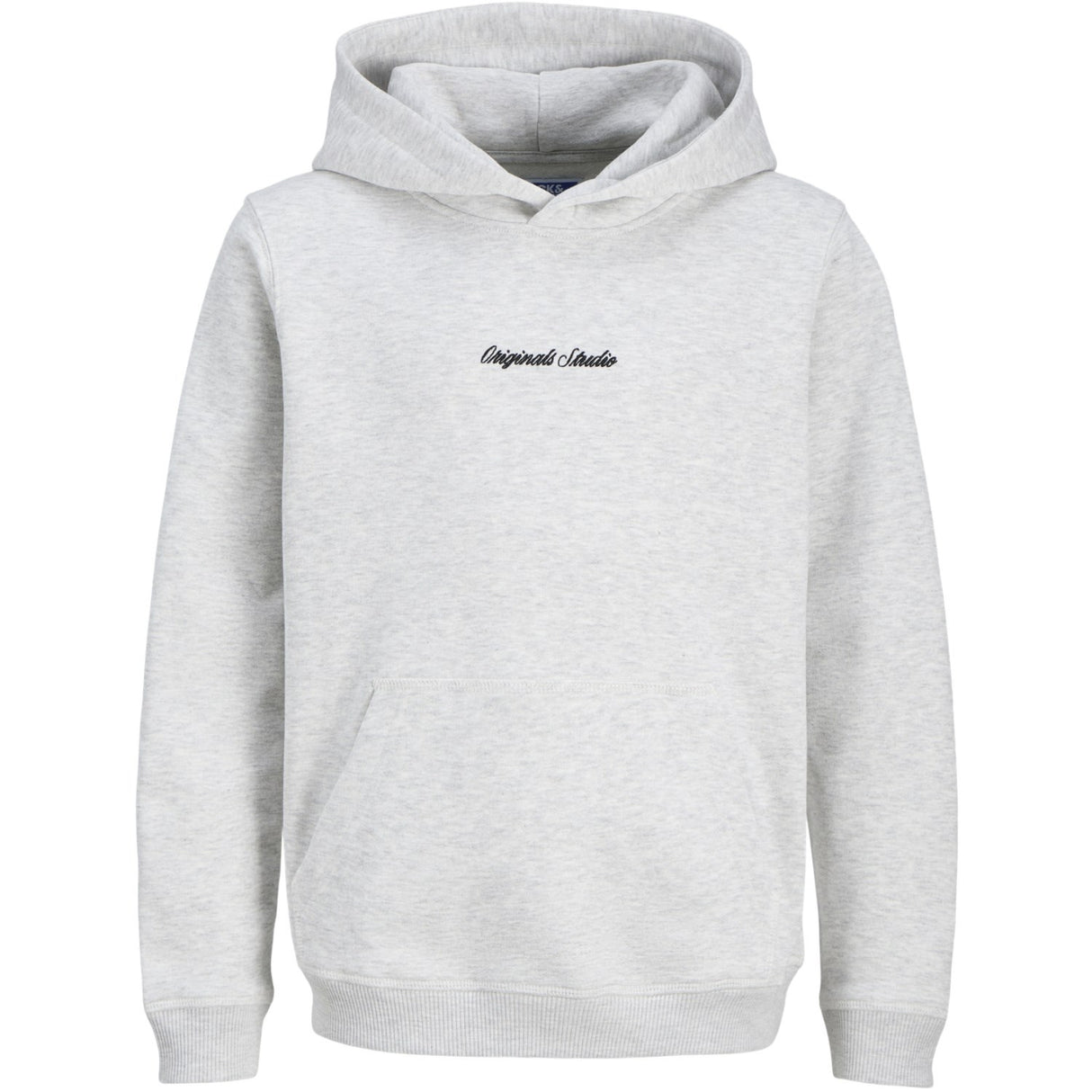 Jack & Jones Junior White Melange Jornorrebro Emb Sweat Hætte Noos Jnr